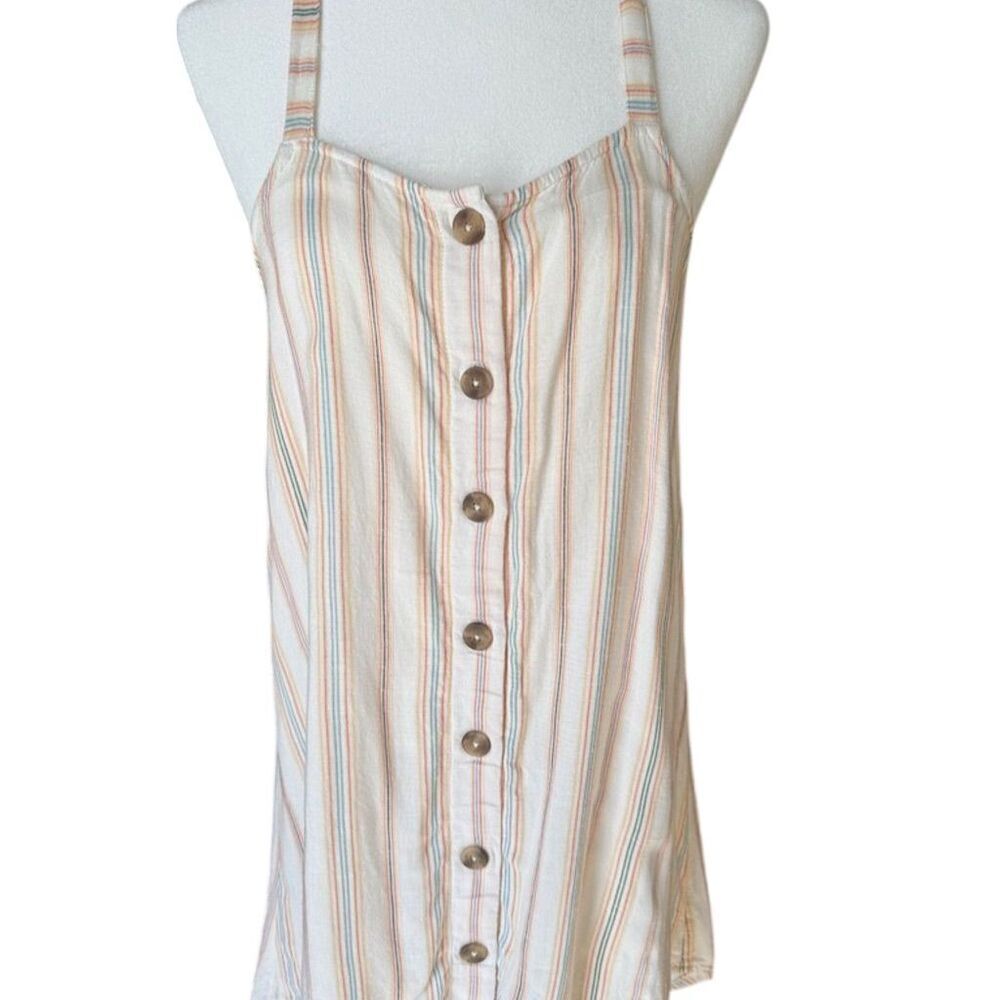 O'Neill Striped Button-Front Racerback Dress Size Small